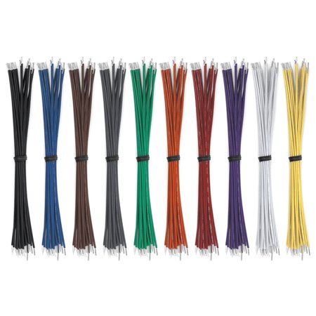 Remington Industries Jumper Wire, 22 AWG, Solid, 18in. Leads - 10 Colors - 200 Pieces Total CSKIT22UL1007SLD18